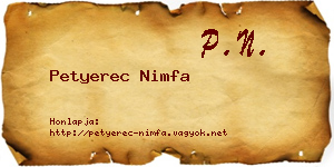 Petyerec Nimfa névjegykártya